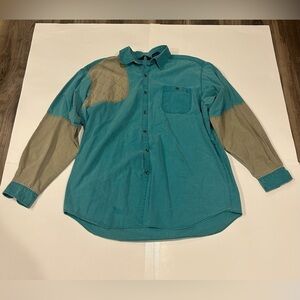 Columbia Teal and Olive Casual Button Down Shirt
